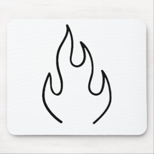 Aesthetic Flame Line Art Tattoo Mouse Pad