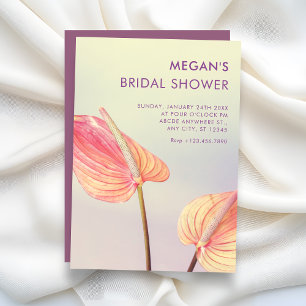 Aesthetic Floral Anthurium bridal shower Invitation