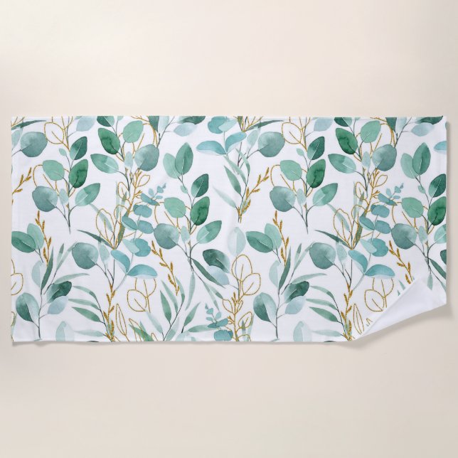 Aesthetic floral  beach towel (Front)