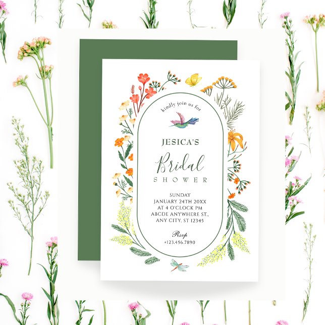 Aesthetic floral bird bridal shower invitation (Creator Uploaded)