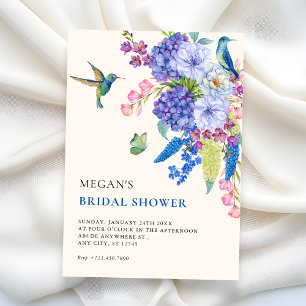 Aesthetic floral bird elegant bridal shower invitation