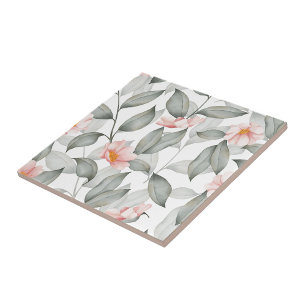 Aesthetic floral  ceramic tile