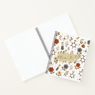 Aesthetic Floral Chem-Is-Try Spiral Notebook