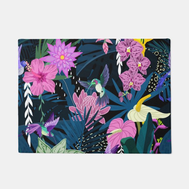 Aesthetic floral  doormat (Front)