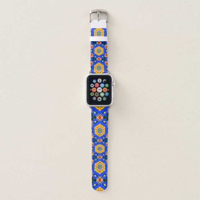Aesthetic Floral Pattern Apple Watch Band (Front)