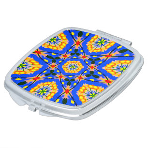 Aesthetic Floral Pattern Compact Mirror