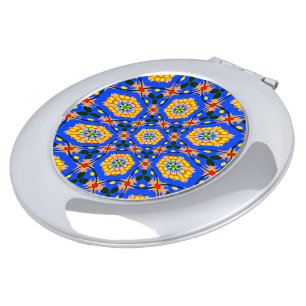Aesthetic Floral Pattern Compact Mirror