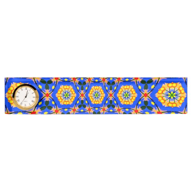 Aesthetic Floral Pattern Desk Name Plate (Front)