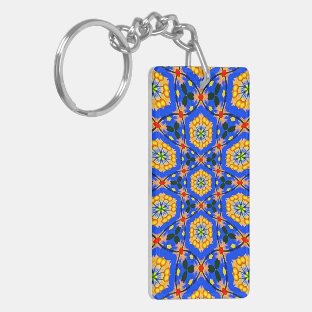 Aesthetic Floral Pattern Keychain (Front Left)