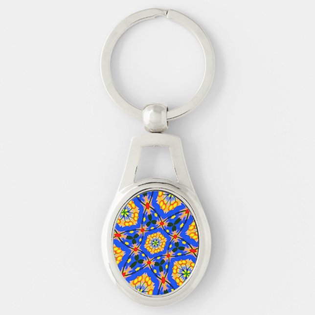 Aesthetic Floral Pattern Keychain (Front)