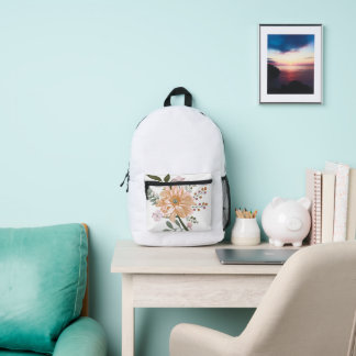 Aesthetic Floral Print School backpack for girls