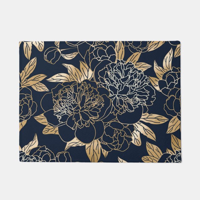 Aesthetic Floral seamless pattern   Doormat (Front)
