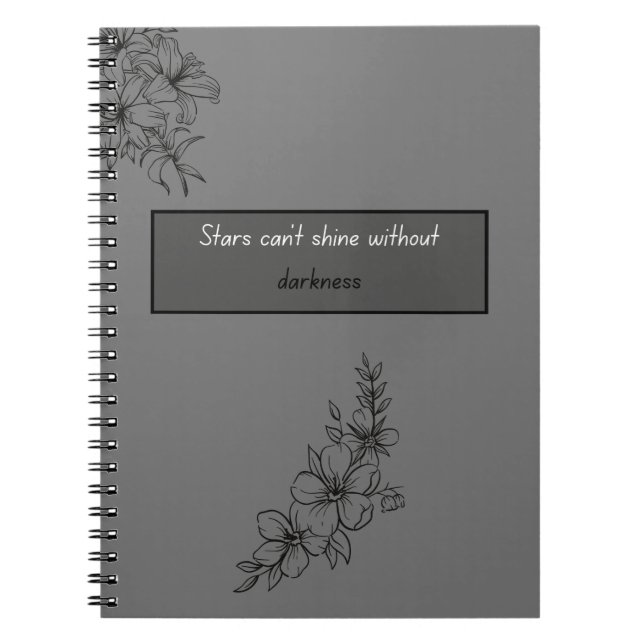 Aesthetic Floral Spiral Notebook  (Front)