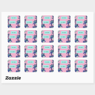 Aesthetic Floral Subject Personalized notebook Square Sticker
