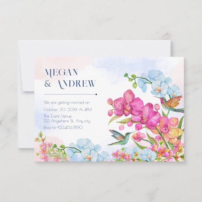 Aesthetic floral wedding invitation (Front)