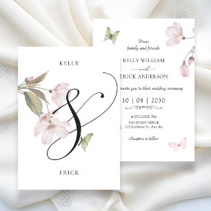 Aesthetic floral wedding invitation