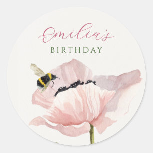 Aesthetic flower bloom bug classic round sticker