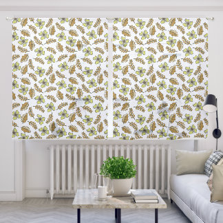 aesthetic Flower & leaf Sheer Curtains