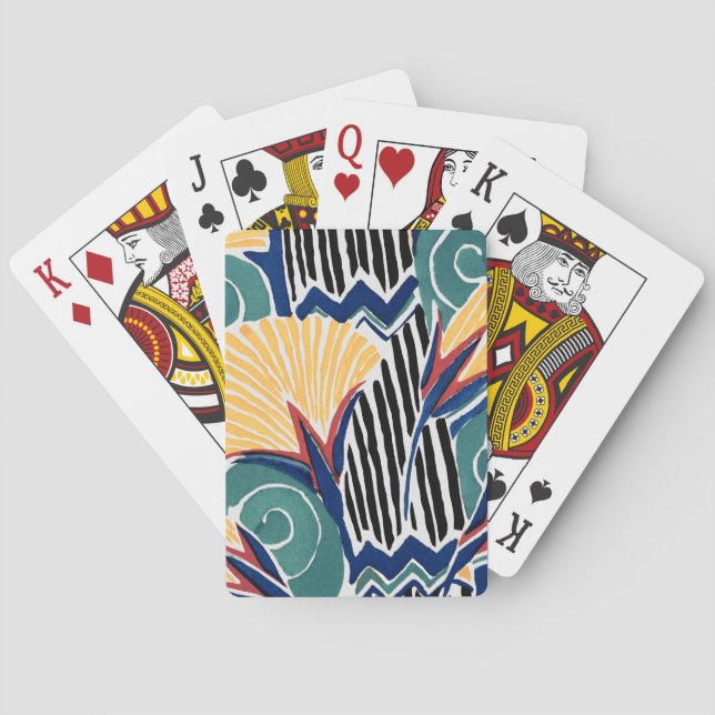 Aesthetic flower pattern background  poker cards (Back)