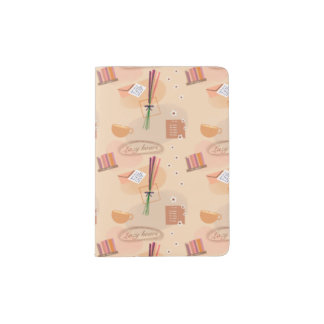 Aesthetic Flowers and Coffee Pattern Passport Holder