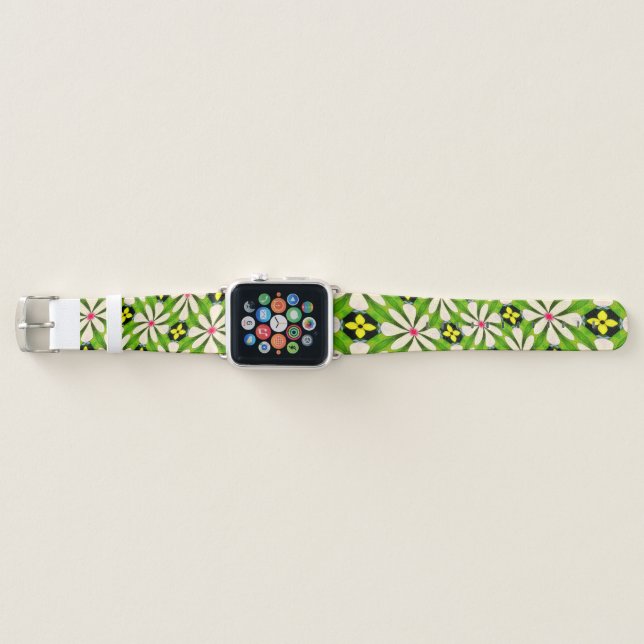 Aesthetic Flowers Pattern Apple Watch Band (Front)