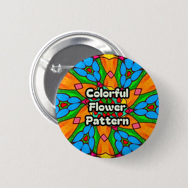Aesthetic Flowers Pattern Button (Front & Back)