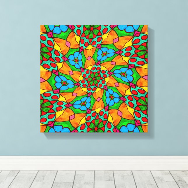 Aesthetic Flowers Pattern Canvas Print (Insitu(Wood Floor))