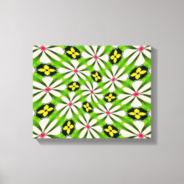 Aesthetic Flowers Pattern Canvas Print (Front)