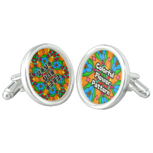 Aesthetic Flowers Pattern Cufflinks