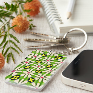 Aesthetic Flowers Pattern Keychain