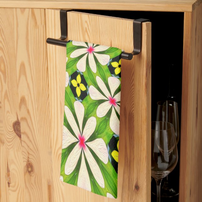 Aesthetic Flowers Pattern Kitchen Towel (Thirds Fold)