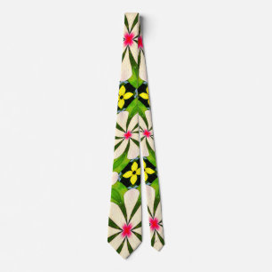 Aesthetic Flowers Pattern Neck Tie