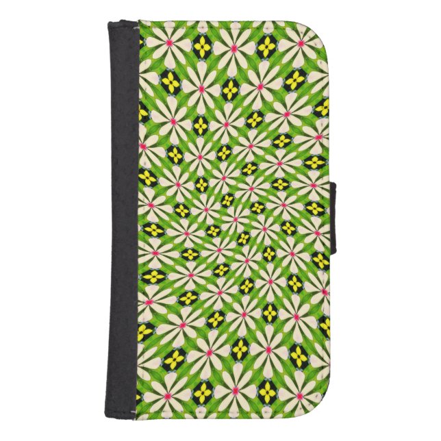 Aesthetic Flowers Pattern Samsung Galaxy Wallet Case (Front)