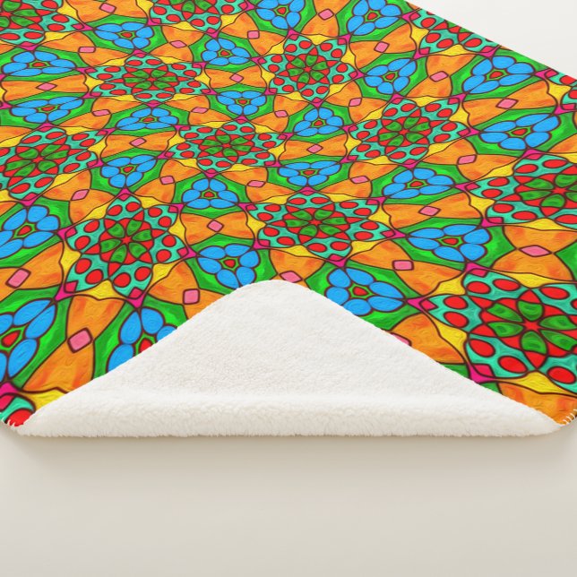 Aesthetic Flowers Pattern Sherpa Blanket (3/4)