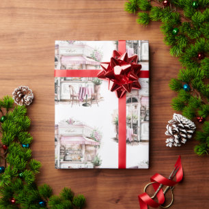 Aesthetic French Cafe, Vintage, Wrapping Paper
