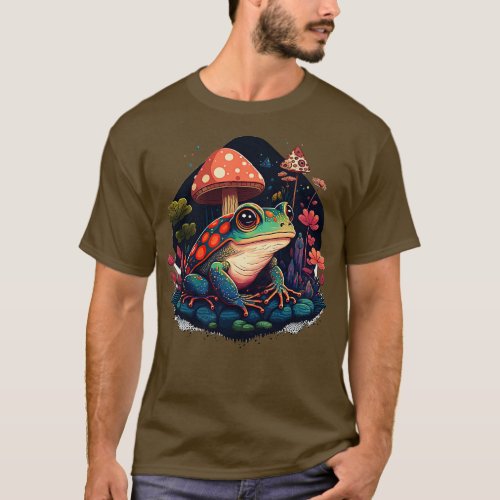aesthetic frog on Mushroom 3 T_Shirt