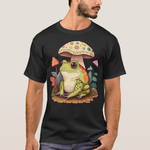 aesthetic frog on Mushroom 5 T_Shirt