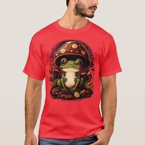 aesthetic frog on Mushroom 8 T_Shirt