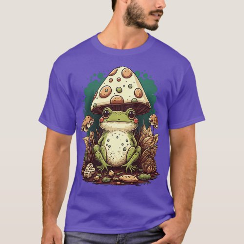 aesthetic frog on Mushroom 9 T_Shirt