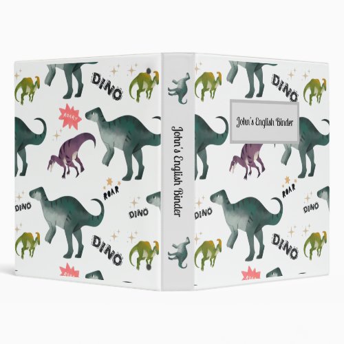 Aesthetic Fun Baby Dinosaurs Cute Dino Lover Fun 3 Ring Binder