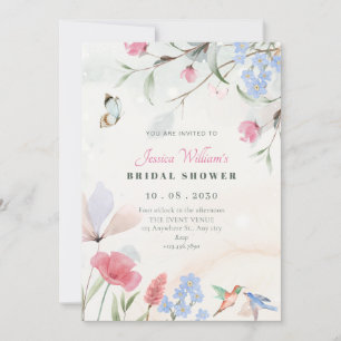 Aesthetic garden floral bridal shower invitation