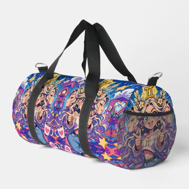 Aesthetic Gemini Anime Custom Mini Backpack Duffle Bag (Right Corner)