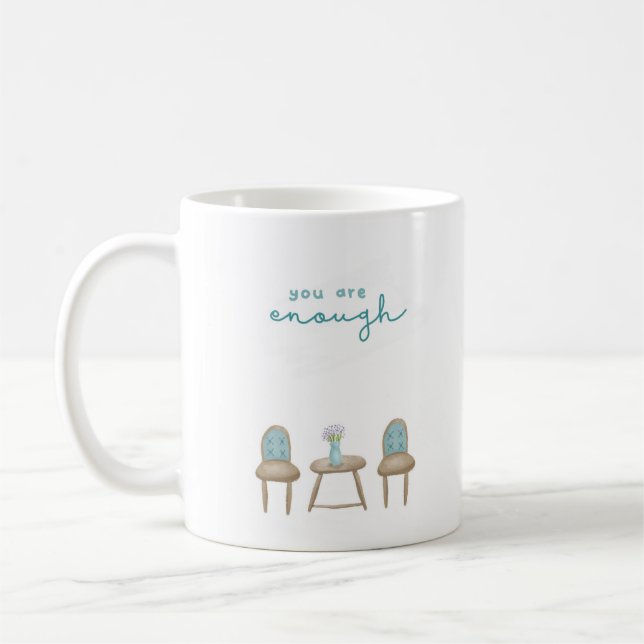 Aesthetic Gentle Affection Soft Pastel Romantic Coffee Mug (Left)