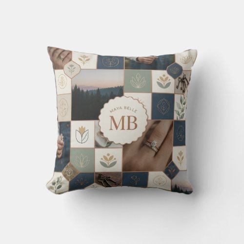 Aesthetic Geometric Mosaic Pillow
