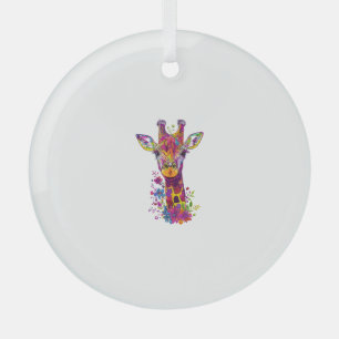 Aesthetic Giraffe Graphic Cute Giraffe Women Girls Glass Ornament