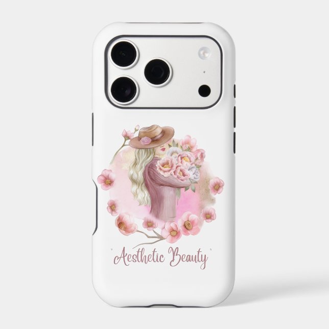 Aesthetic Girl iPhone 17 pro Black & White Fash Case (Back)
