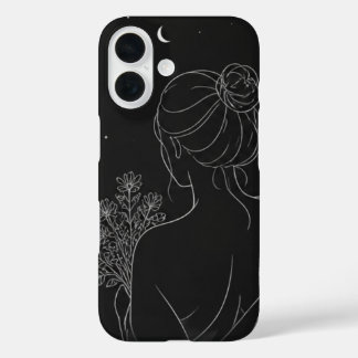 Aesthetic Girl iPhone Case – Black Line Art