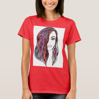 Aesthetic Girl Portrait Women's T-Shirt - Cute Gra