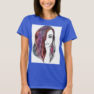 Aesthetic Girl Portrait Women's T-Shirt - Cute Gra