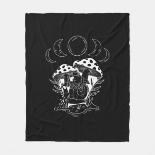 Aesthetic Goblincore And Cottagecore Mushroom Arti Fleece Blanket